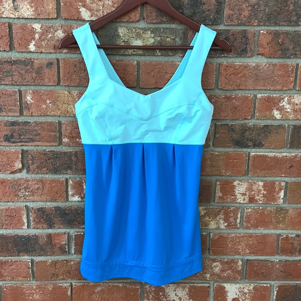 lululemon athletica Blue and Light Blue Tank Top